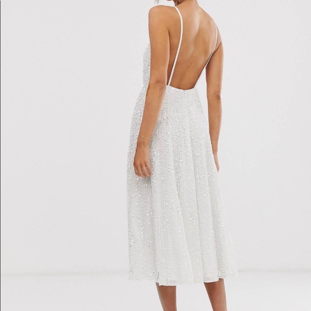 Embellished Cami Midi Wedding Dress